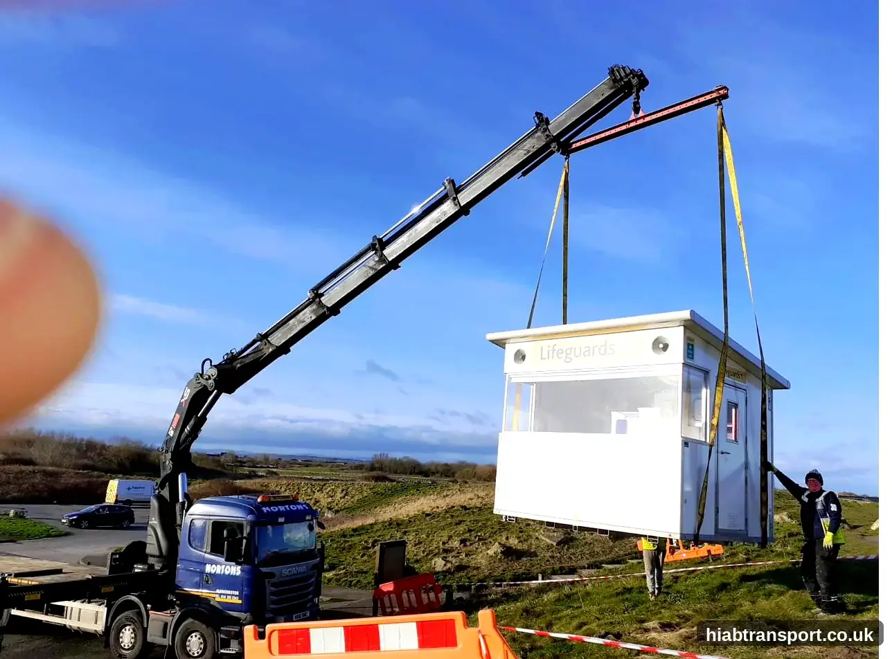 HIAB hire lifeguard hut coastal delivery UK