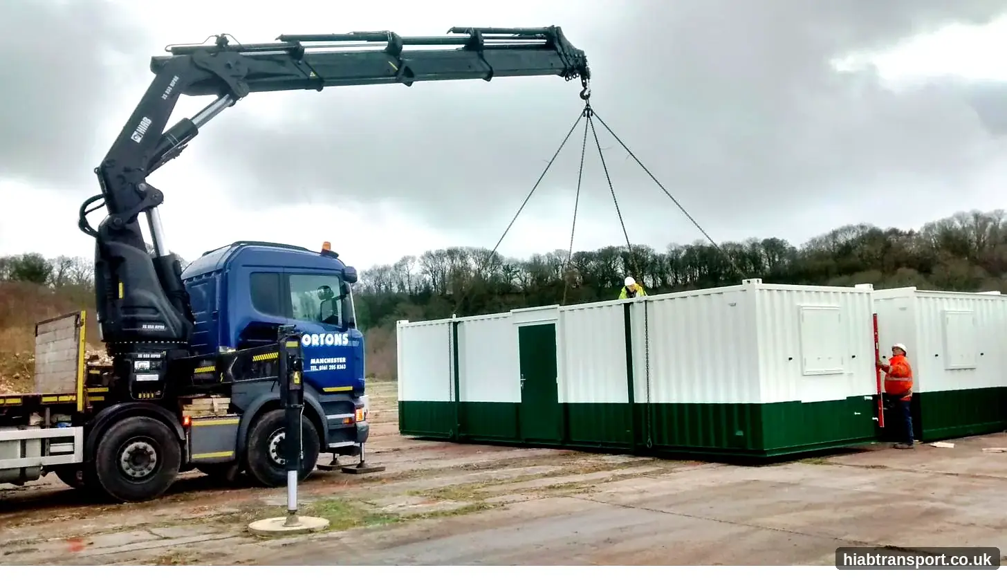 HIAB hire modular building installation Manchester