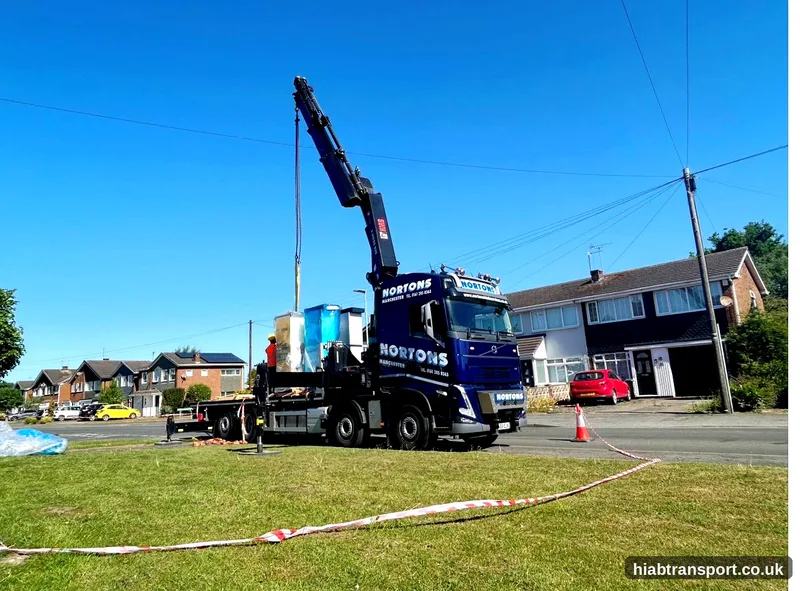 HIAB crane assisting with a residential delivery in the North West