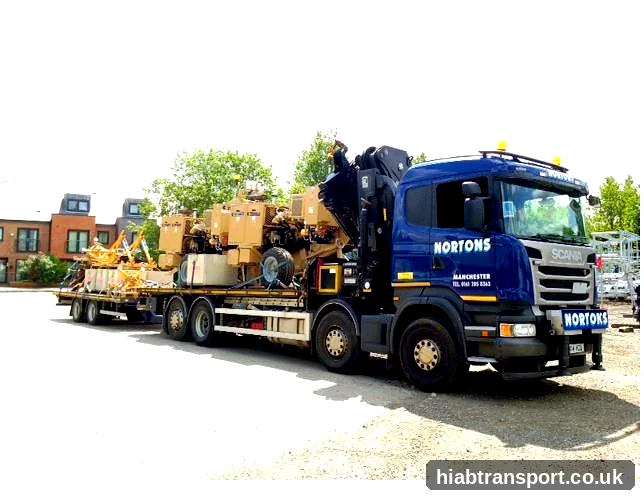 Plant and machinery haulage compressor delivery Manchester HIAB