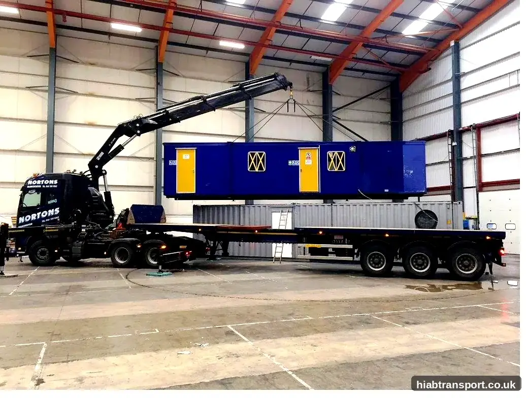 HIAB transport modular welfare unit indoor lift storage