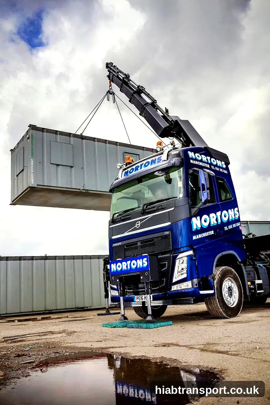 HIAB truck lifting modular building North West